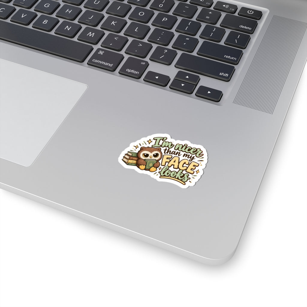 I’m nicer than my face Kiss-Cut Stickers