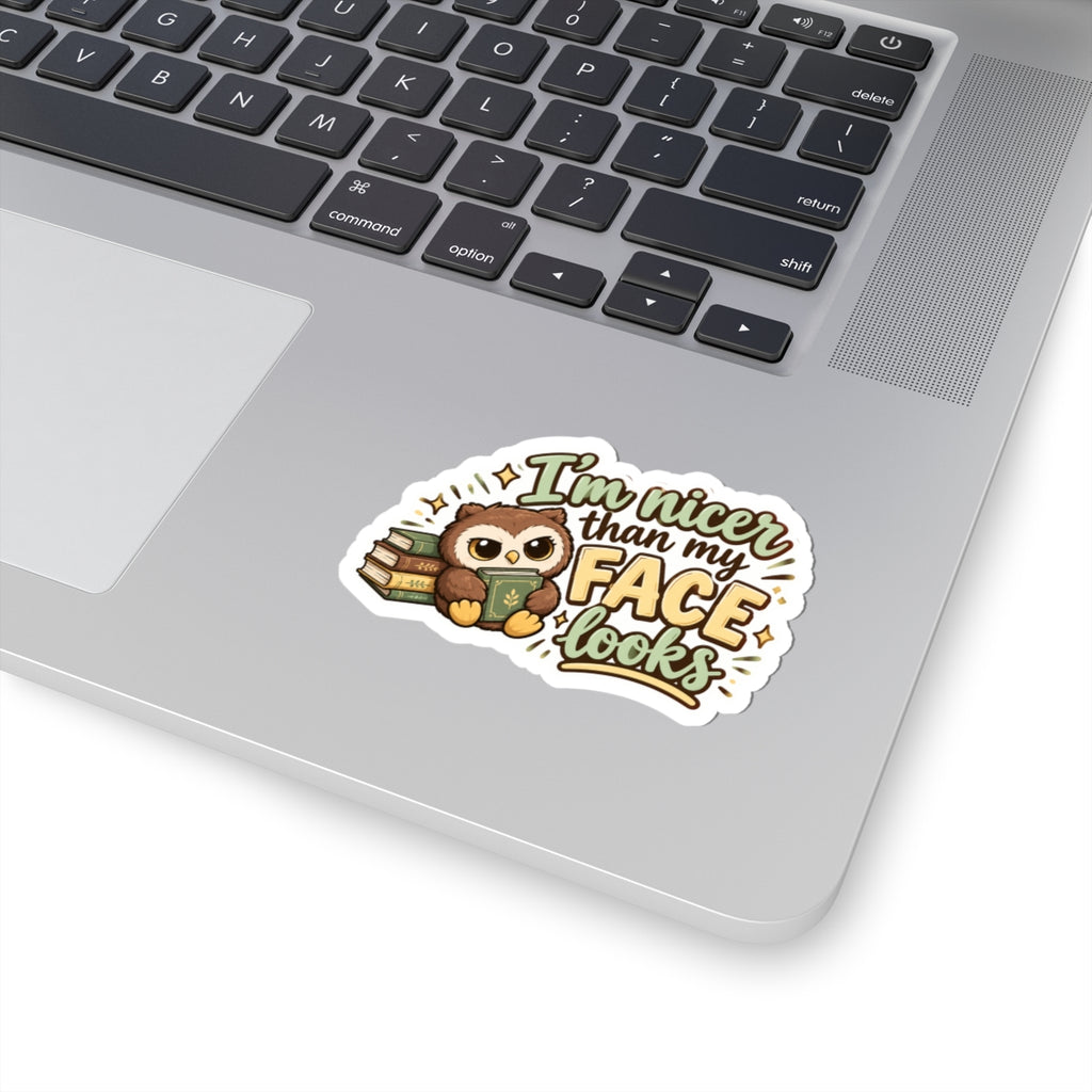 I’m nicer than my face Kiss-Cut Stickers