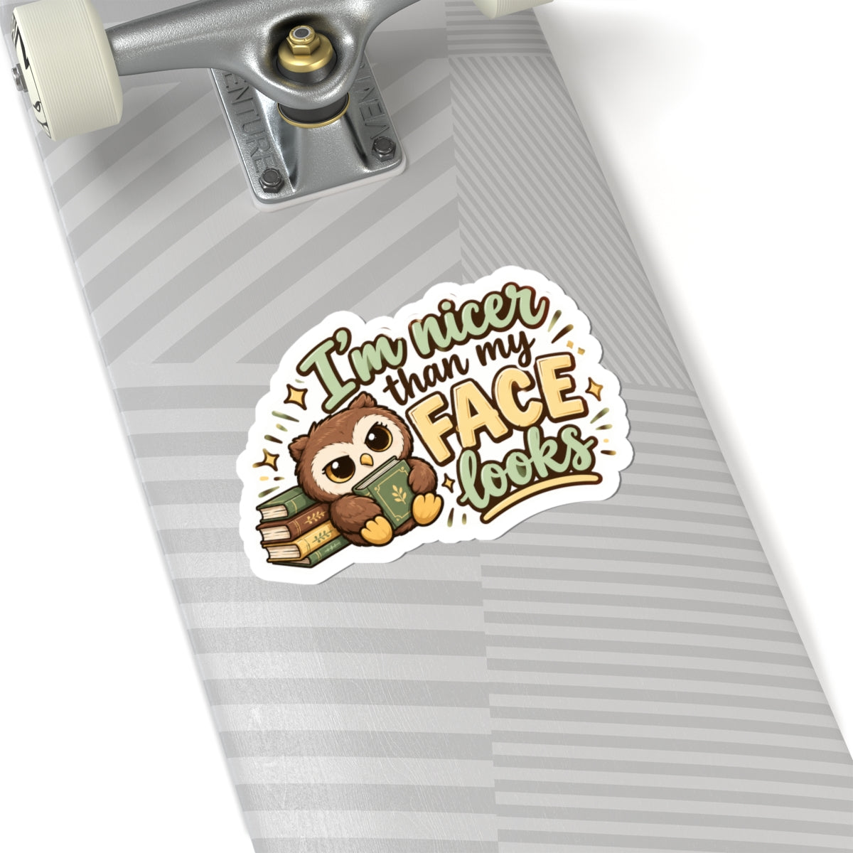 I’m nicer than my face Kiss-Cut Stickers