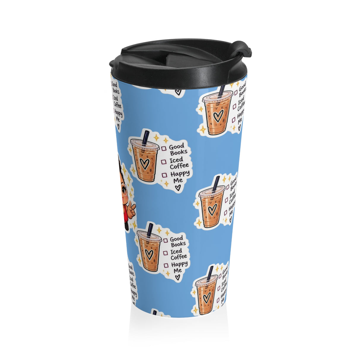 Iced coffee, happy me Stainless Steel Travel Mug