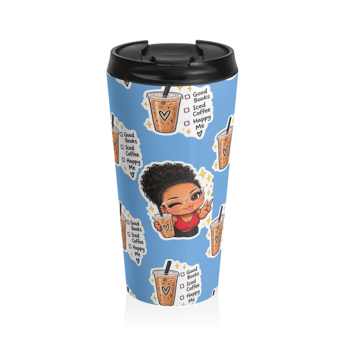 Iced coffee, happy me Stainless Steel Travel Mug