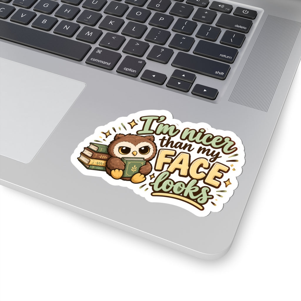 I’m nicer than my face Kiss-Cut Stickers