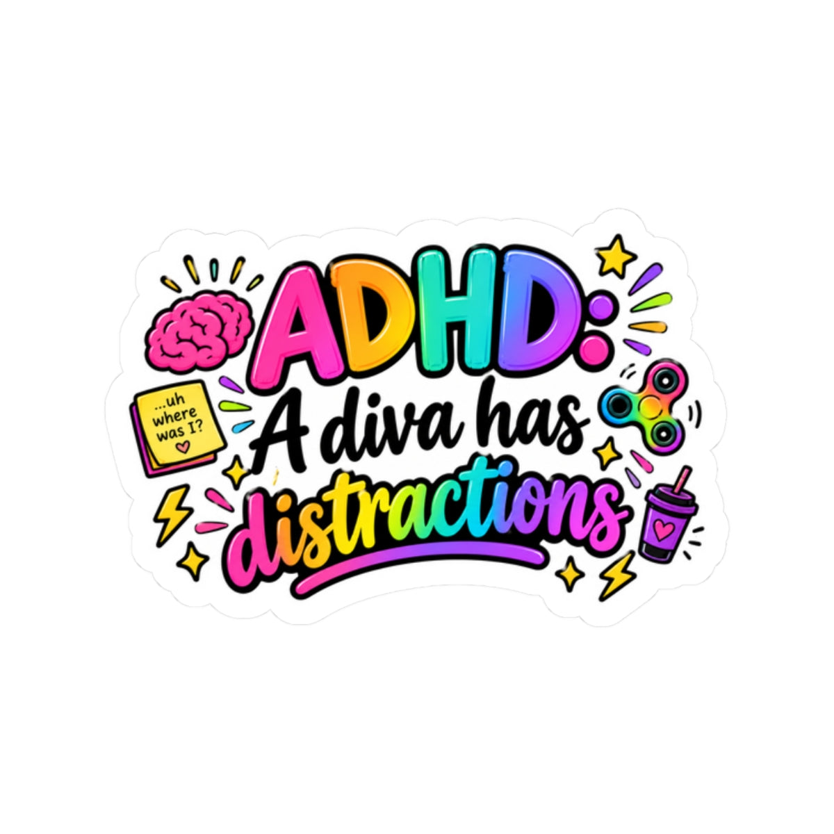 Adhd Kiss-Cut Stickers