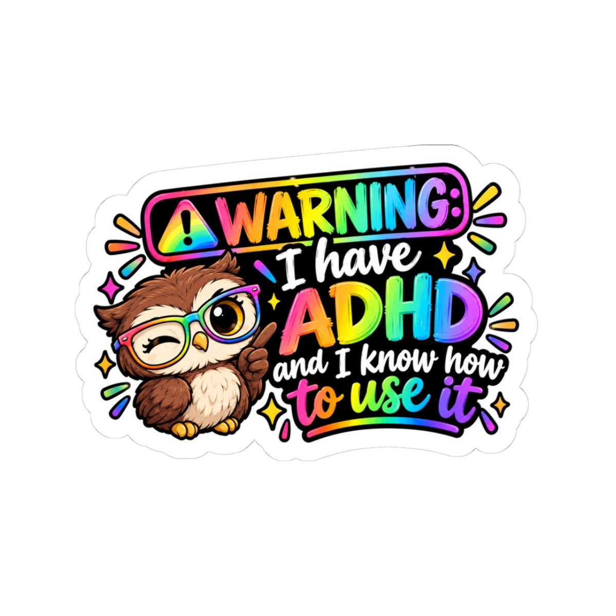 Warning Kiss-Cut Stickers