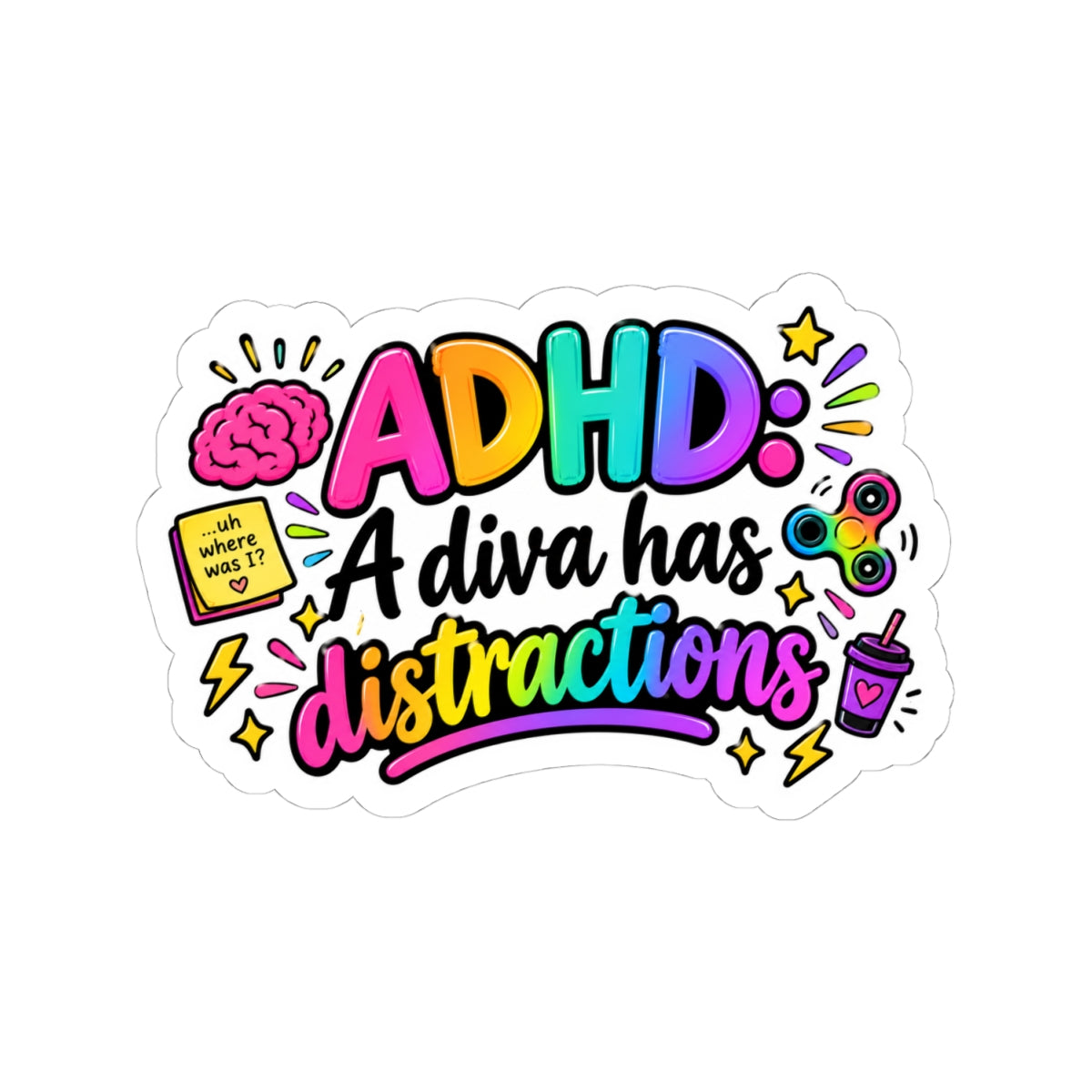 Adhd Kiss-Cut Stickers