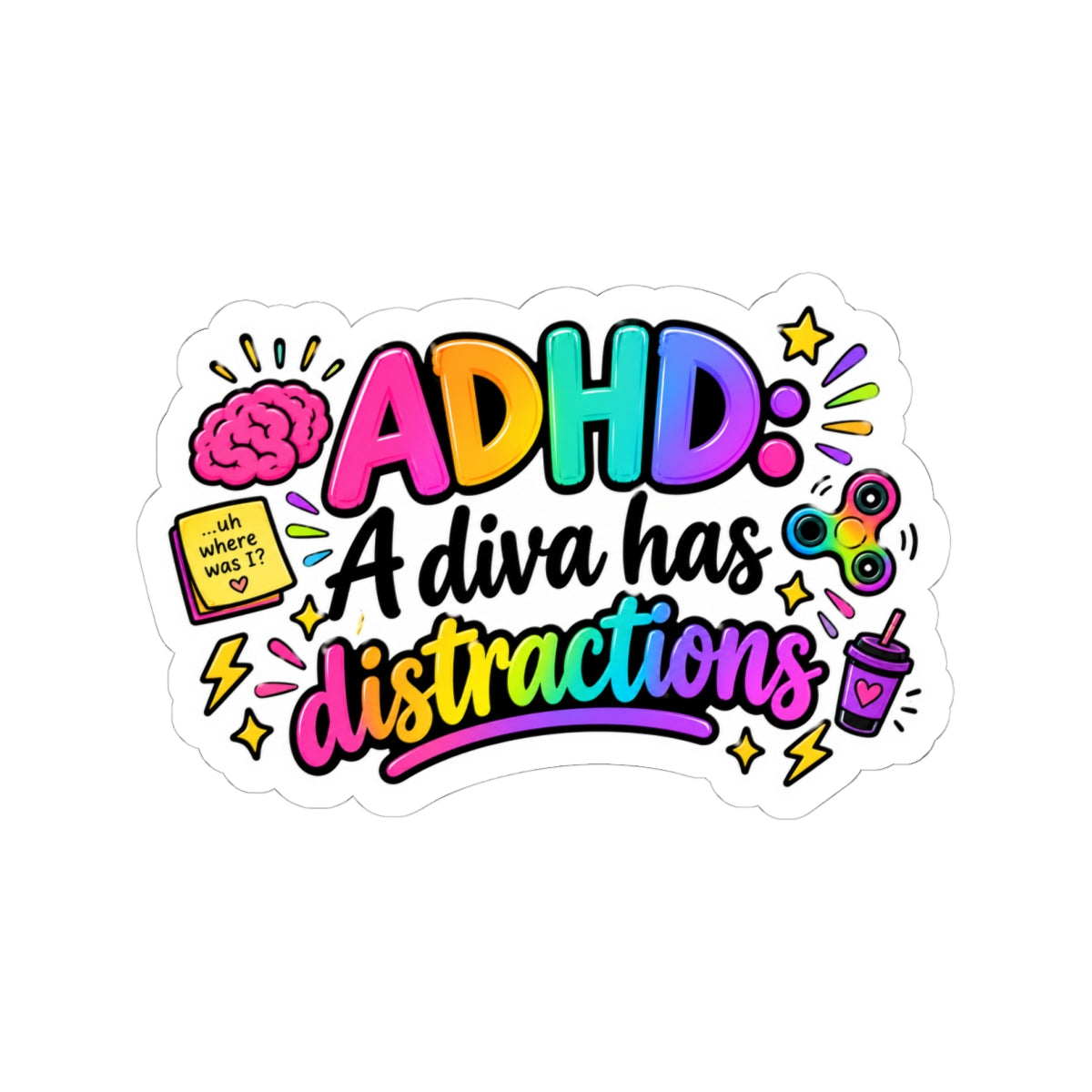 Adhd Kiss-Cut Stickers