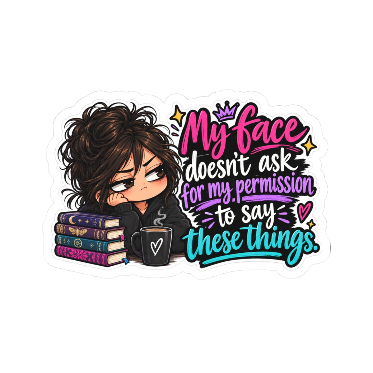 My face Kiss-Cut Stickers